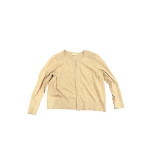 LOFT Open Front Cardigan Sweater Beige Size‎ Medium Long Sleeve Knit